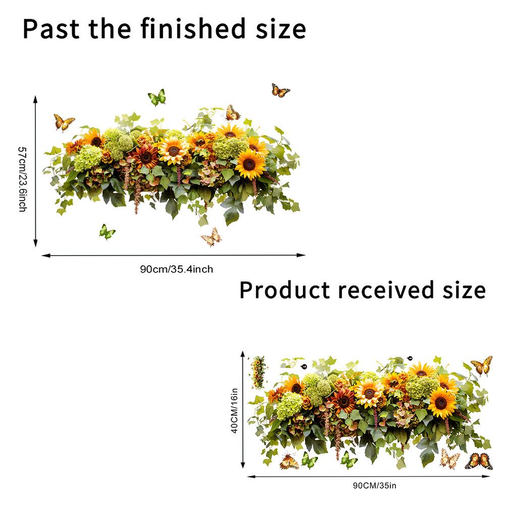 Самоклеящиеся Настенные Наклейки для Домашнего Фона Подсолнух Цветок Наклейки