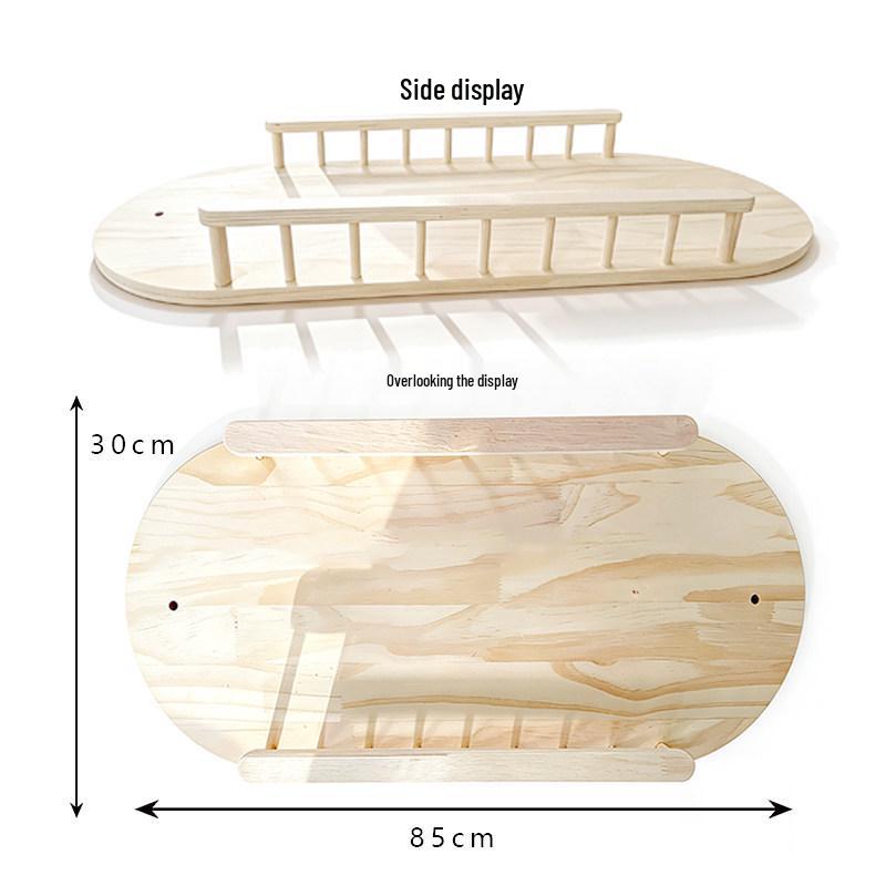 Solid Wood Cat Tree Condo with Corridor and Double Climbing Pole Space Capsule. Standard