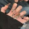 French Pink Leopard Print Nail Art Stickers - Autumn Brown & Caramel Cat Eye Leopard Design for Winter