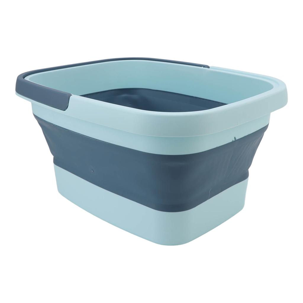Foldable Foot Tub Portable Silicone Foot Massage Bath Bucket Household Foot Spa Basin Blue