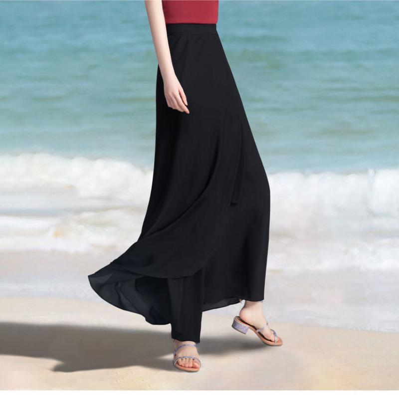 Dlouhá síťovaná sukně s vysokým pasem Tylová sukně Ženy Jaro Léto Dámská Elastická Dámská Plisovaná A-liniová sukně Dámská Midi sukně