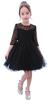 Weileenice Piano Recital Size Formal Soft Embroidered Lace Dress with Sleeves Children's Dress, Black, 110, Girls' Dress, Wedding, Shichi-Go-San,