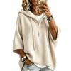 2026 Women's Autumn and Winter New Sweater European and American Button Knitted Hooded Half Open Button Lazy Wind Solid Color Versatile