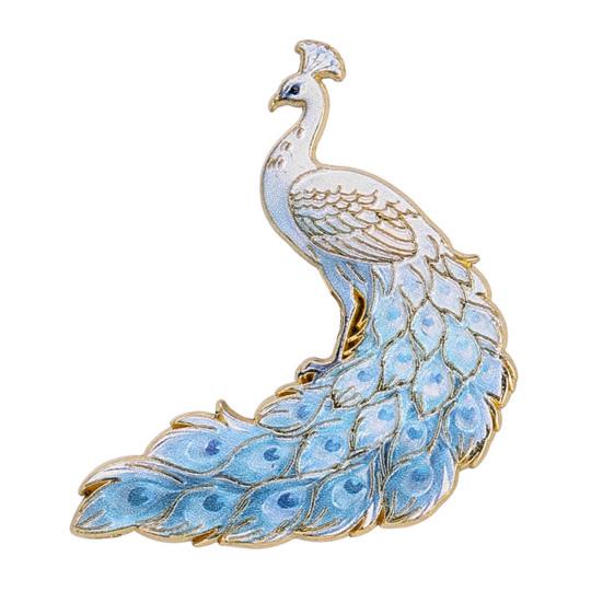 Brooch Pin Gradient UV Color Shape Zinc Printing Peacock Alloy Pin Suits A