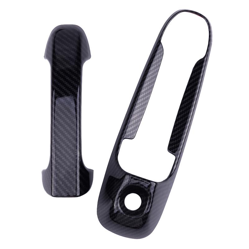 4set/8pcs Carbon Fiber Texture Door Handle Cover fit for Jeep Grand Cherokee WJ 1999-2004 More Vehicle w/o Smart KH & PSG KH