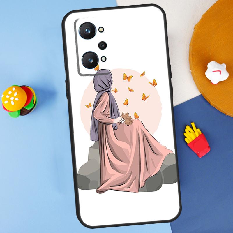 Muslim Islamic Arabic Hijab Gril For Realme C55 C67 C61 C75 C53 C51 C21Y C25S GT 6 6T 5 GT7 Pro 10 11 12 13 14 Pro Plus Case