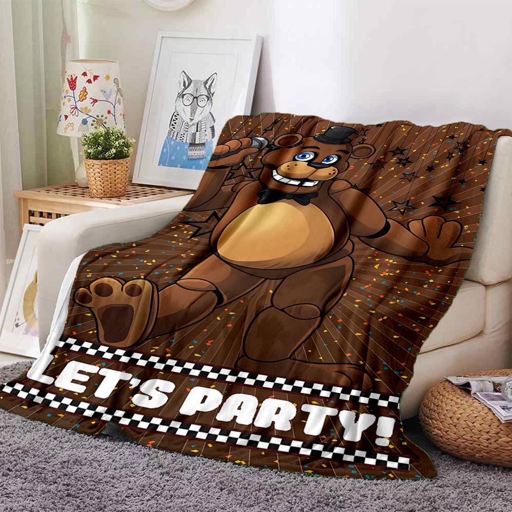 1Pc Fnaf Freddy'S Horror Theme Blanket For Couch Bed Plush Cozy Fuzzy Blanket Super Soft Warm Blankets For Fall And Winter 0918217