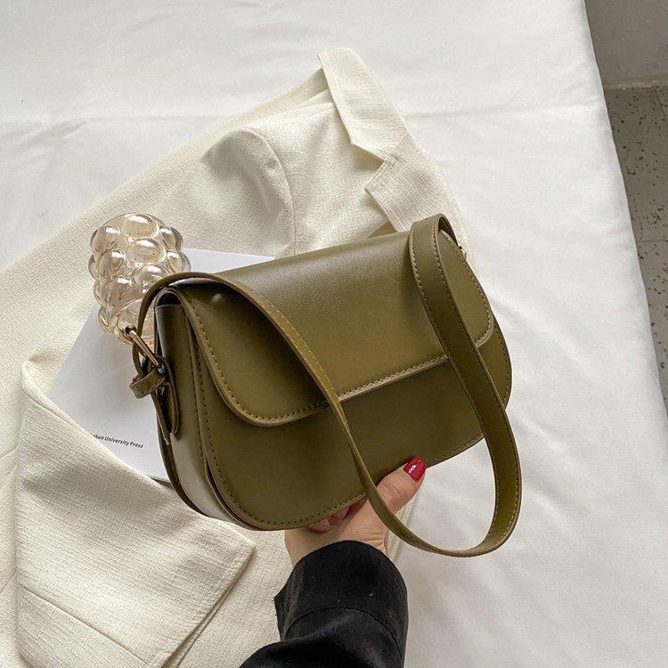 Beliebte Tasche Damen 2024 neue Retro schräge Spanntasche ausländische vielseitige Umhängetasche strukturierte kleine quadratische Tasche