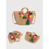 Arrival Women's Paper Straw Woven Bag - Shell Accents Tote & Crossbody Bag for Vacation Essentials & Trendy Outfits