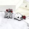 Skull Series Punk Creative Brooches Rib Skeleton Rose Flower Badge Bag Denim Enamel Lapel Pins Gifts for Friends Fashion Jewelry