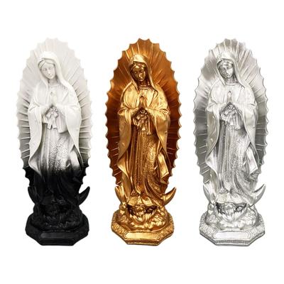 Mother Mary Figurine Religious Sculpture Standing Sculpture Resin Our Lady of Fatima Figurine Decoration for Desk Living Room