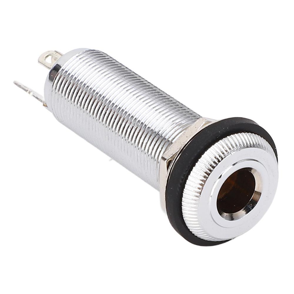 2PCS 6.35mm Jack Socket Silver Input Output Jack Durable Single Jack Socket For Electric Guitar