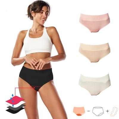Women's Seamless Cotton 4 Layers Period Underwear Leak-Proof Overnight Panties Heavy Flow  Postpartum Sizes S-XL
