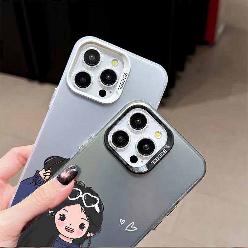 Lovely Couple Couple Phone Case For iPhone 17 Air 16e 15 14 13 12 11 Pro Max Plus Mini SE Anti Fall Matte Back Cover