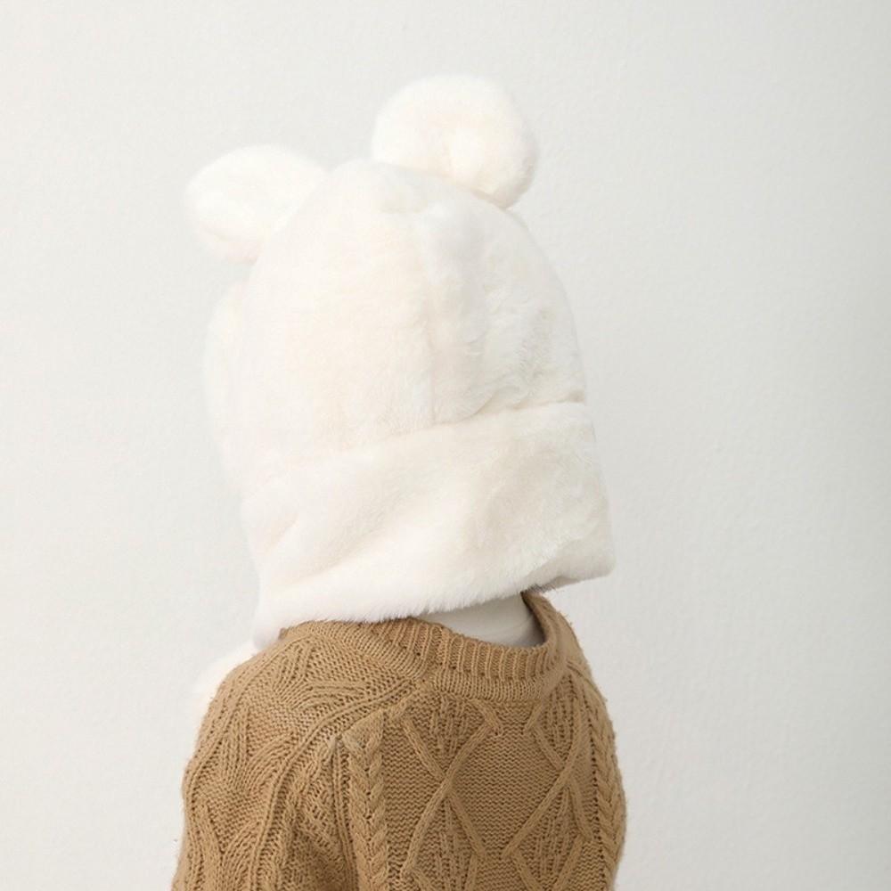 Windproof Kids Hat Hooded Scarf One-Piece Infant Beanies Cap Cute Winter Baby Hat Scarf