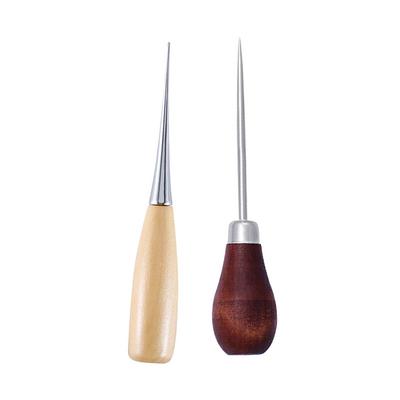 Poignée en Bois DIY Alènes Alène pour Couture Tente Cuir Outil de Réparation Chaussures Machine à Coudre à Main Artisanat Cuir Poinçon Trou Outils Cuir