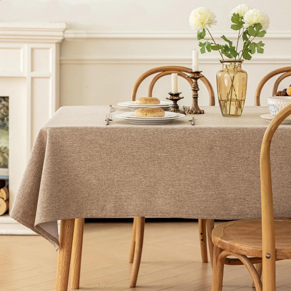 Tablecloth, rectangular table, Nordic tablecloth, napkin, waterproof and oil-proof tablecloth, placemat, solid color imitation linen tablecloth