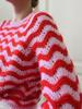 European Wave Stripe Round Neck Sweater – Women's Casual Long Sleeve Knitwear for Autumn & Winter.