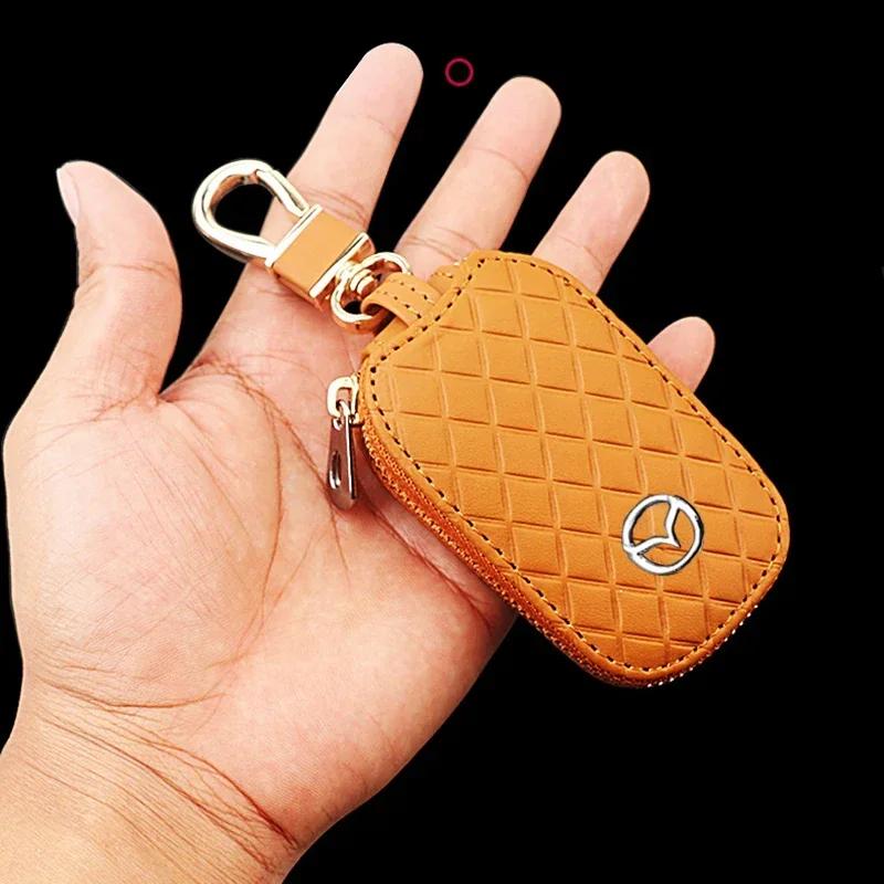 2025 Hot Car Key Protective Bag Key Chain Holder Keyring for Mazda MS CX5 CX3 CX9 CX7 CX6 MX5 CX9 6 Protege RX7 Atenza Accessori