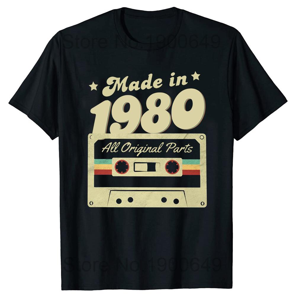 Mens Vintage 44th Birthday TShirt Summer 44 Year Classic 1980 Limited Edition Custom Printed Short Sleeve TShirt Top Tees