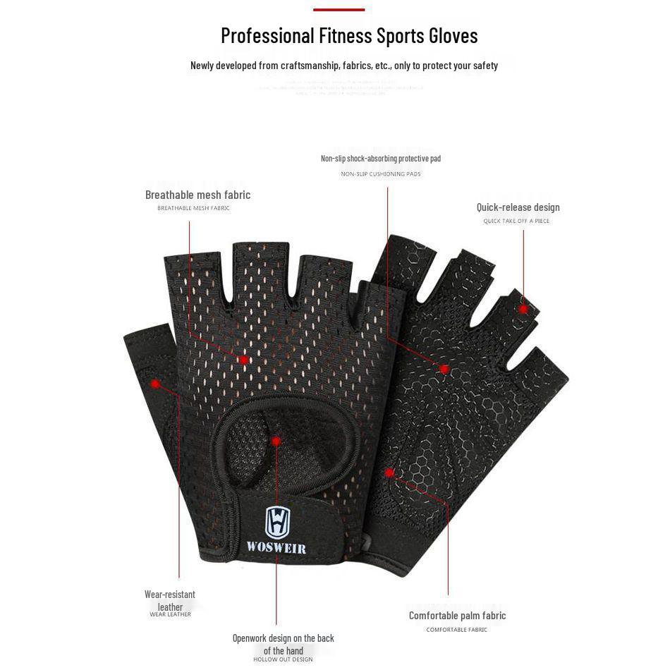 Unisex sommer treningshansker: Sklisikker, Slitesterk, Halvfingerdesign for Pull-Ups og Trening