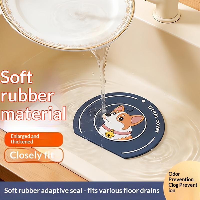 Insect-proof Floor Drain Cover Reusable Odor Blocking Drain Stopper Sink Seal Mat for Kitchen Shower Bathroom 1PC
