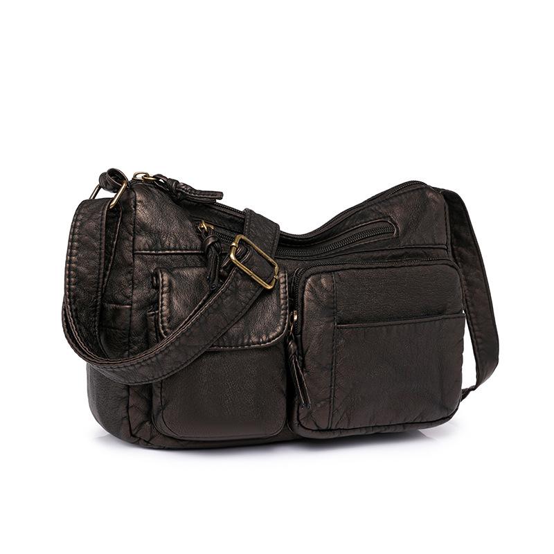Women's bag new soft leather messenger bag solid color urban simple fashion shoulder bag mother bag