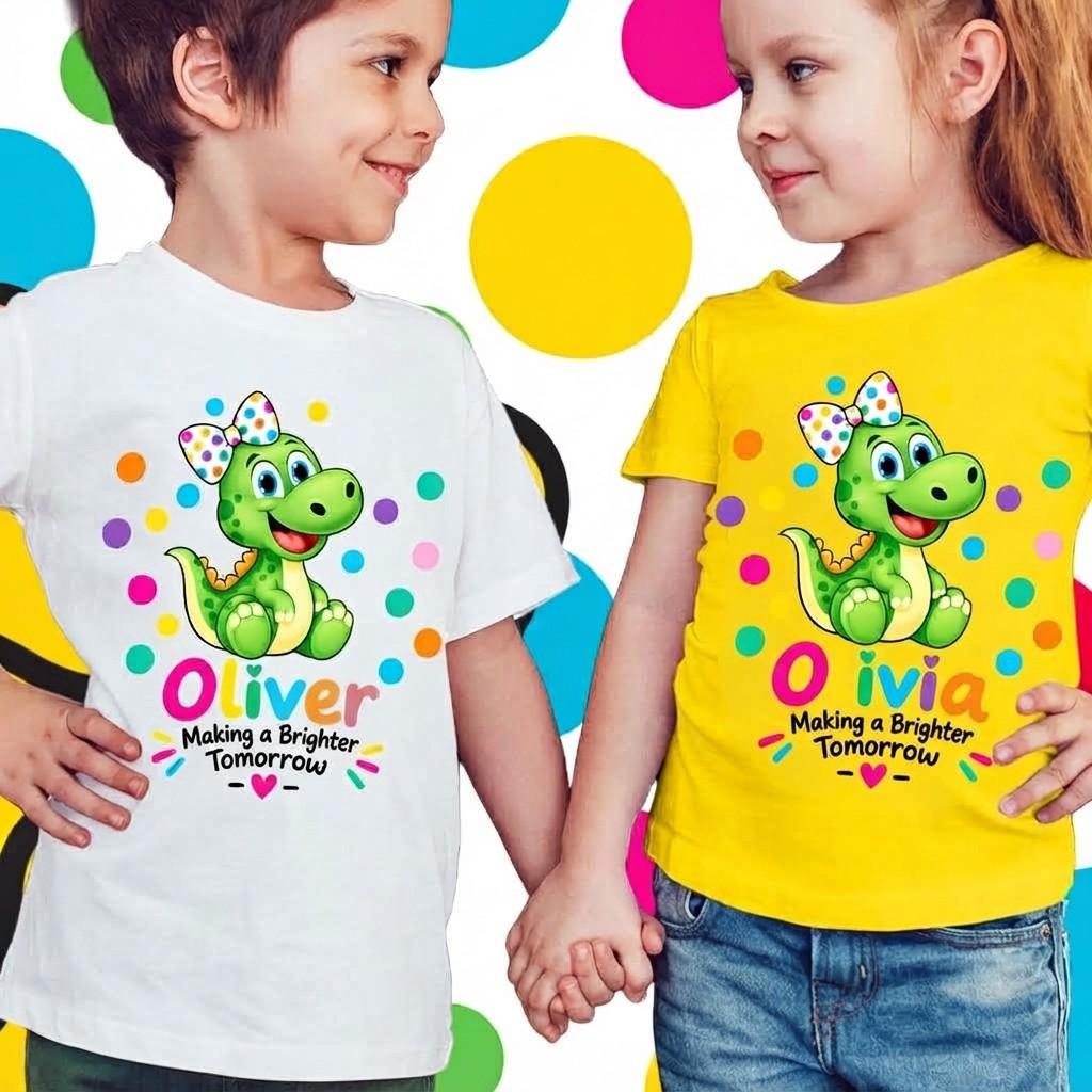 Personalised Spotty Day T-Shirt Children In Need Boys Girls School Gift #SD29