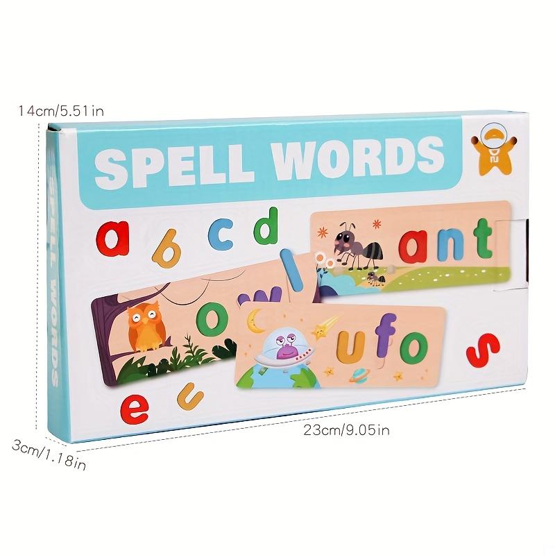 Wooden Alphabet Word Spelling Early Education Toy Color Letter Cognitive Hand-Eye Coordination Montessori Puzzle, Christmas Gift