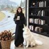Women's Korean-Style Three-Piece Set: Spring Knitted Sweater, Cotton-Padded Vest, and Wide-Leg Pants.