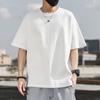 WTEMPO Brand Men's Solid Short Sleeve T-shirt Summer Loose Fashion Half Sleeve Top Breathable and Sweat-absorbing Round Neck Short Sleeve Pullovers