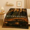 3D Supernatural Sam Dean Winchester TV Flannel Blanket,Ultra Soft Warm Plush Throw for Home Bedroom Bed Sofa Cover Travel Gift