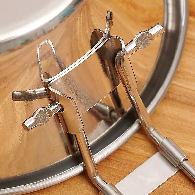 Outdoor Folding Bowl Stainless Steel Camping Bowl Cooking Tableware Hiking Travel Picnic Bowl Utensil