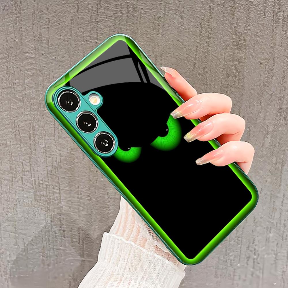 Die Grüne Kleine Teufel Glas Handyhülle für Samsung Galaxy S26 S25 S24 S23 S22 S21 FE Ultra Plus Eingebautes Glas Grün Exquisit