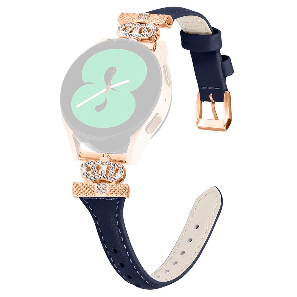 

For Samsung Galaxy Watch3 41mm/Watch4 40/44mm/Watch 5 40/44mm/Watch4 Classic 42/46mm Watch Strap Rose Gold Buckle 20mm Watchband Dark Blue