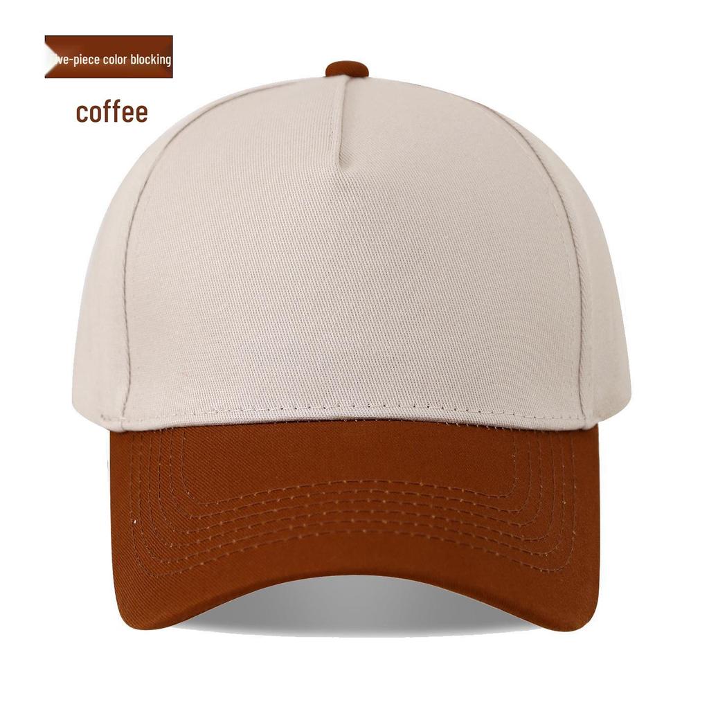 Pure Cotton Patchwork Five-Panel Baseball Cap with Custom Logo Embroidery