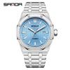 SANDA Men's Waterproof Mechanical Watch with Solid Steel Band and Calendar