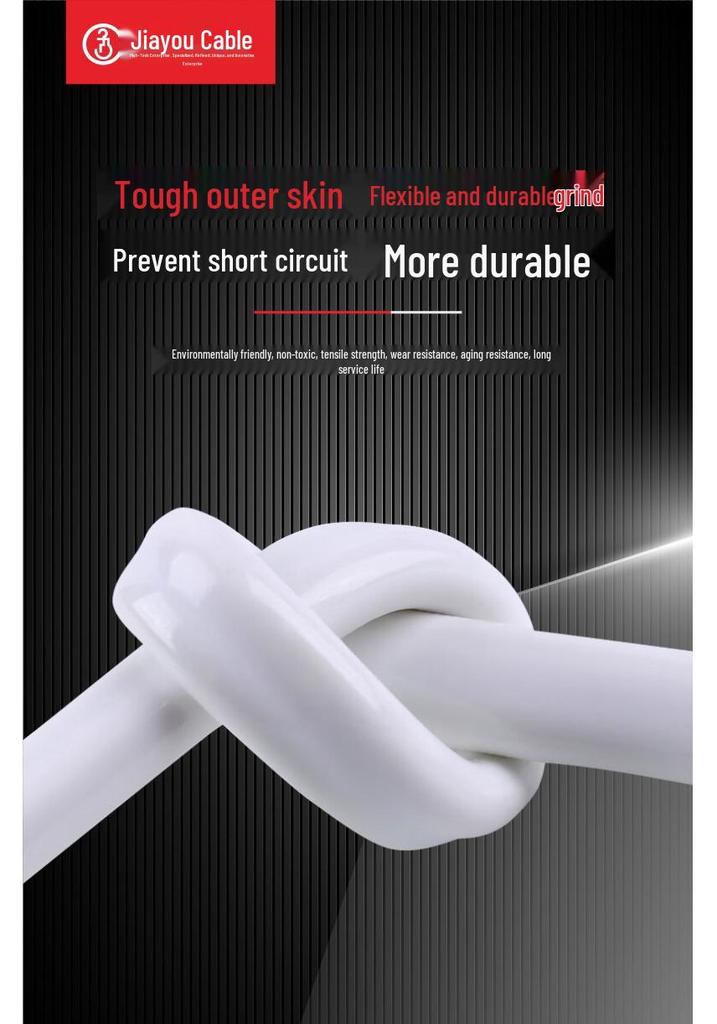 JiaYou Pure Copper RVVB/BVVB Soft Wire: 2.5, 1.5, 4, 6 Sq mm Single Strand Power Cord for Home