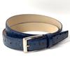 [FashionBerry] Navy Italian Genuine Leather Belt, Ostrich Embossed Leather, Men's & Women's, Italian Leather Belt, Business, Formal, Brand, Handmade,