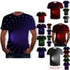 Stylish 3d Printing Round Neck Short Sleeve Shirt For Men In Soft Breathable Fabric