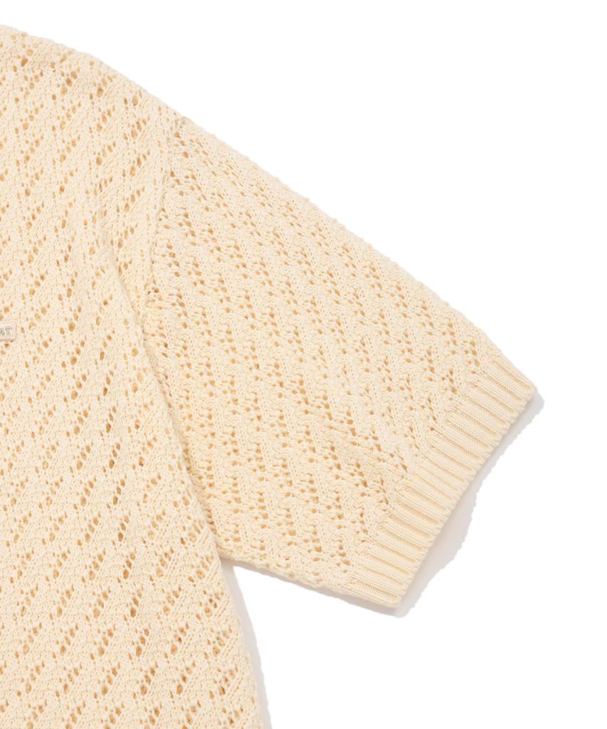 COVERNAT Small Authentic Crochet Collar Half Knit Cream