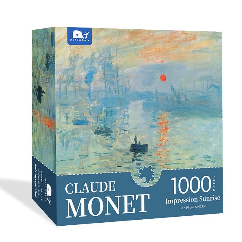 Popular Monet Apricot Oil Painting Puzzle 1000 Pieces Puzzle Flat Paper Puzzle 1000 Pieces