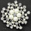 Breastpin Elegant Easy Matching Alloy Flower Faux Pearls Women Brooch Pin for Dating