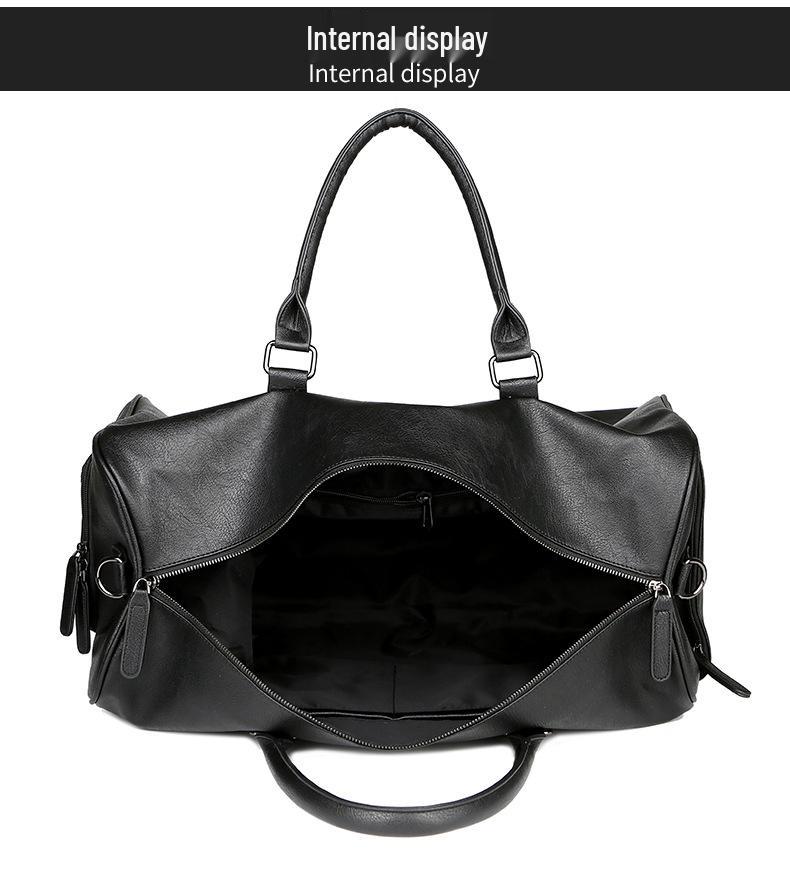 Men's Vintage Leather Travel and Gym Bag with Shoe Compartment - Crossbody Handbag & Shoulder Bag, Large Capacity.