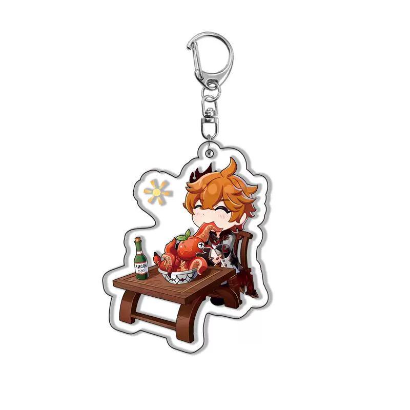 Genshin Acrylic Keychain Sweet Rain Walnut Monster Cartoon Pattern Anime Pendant