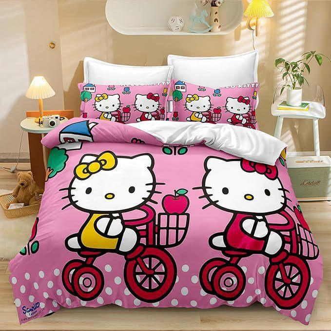 

Home Textile Three-Piece Cute Cartoon Digital Printing Quilt Pillowcase Bedding 90 * 200