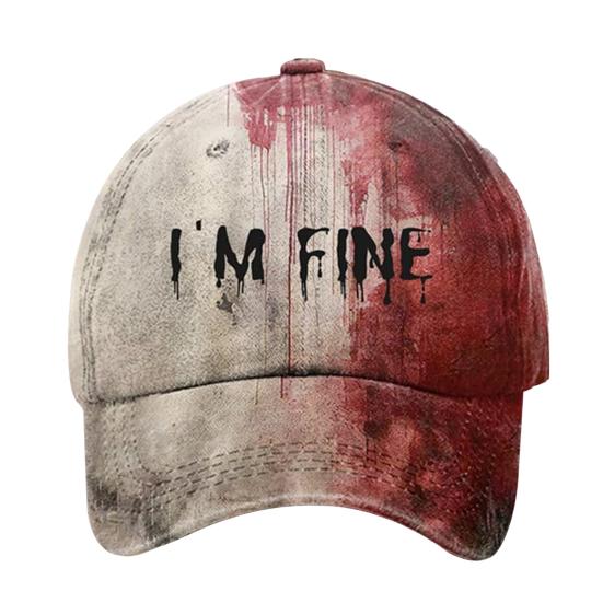 Dark Blood Stain Unisex Baseball Hat Breathable Sun Protection Hat Halloween Style Curved Brim Baseball Hat