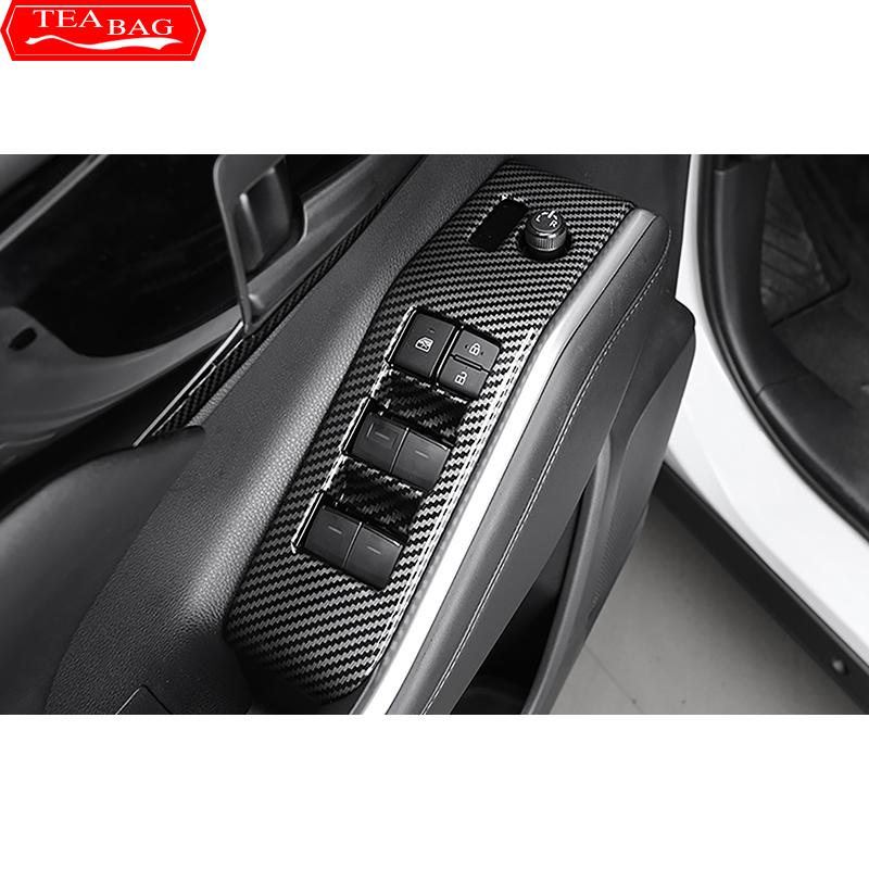 For Toyota Highlander XU70 Refit   2022 Car Carbon Fiber Interior Mouldings Gear Panel Cover Frame Accessories For