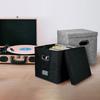 Vinyl Record Storage Box Vinyl Record Case for Lp Album Storage Linen Fabric Storage Crate Cube Bins with Lid