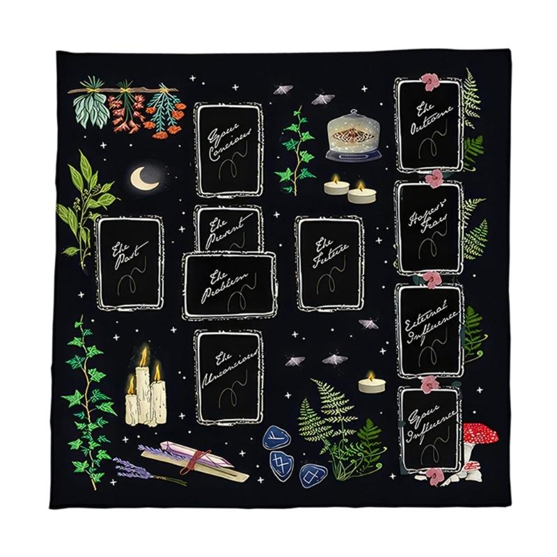 

Tarots Reading Velvets Mats Intricate Artwork Colorfast Material Easyly Maintenance for Soft Fabric Multiple Size 50x50cm